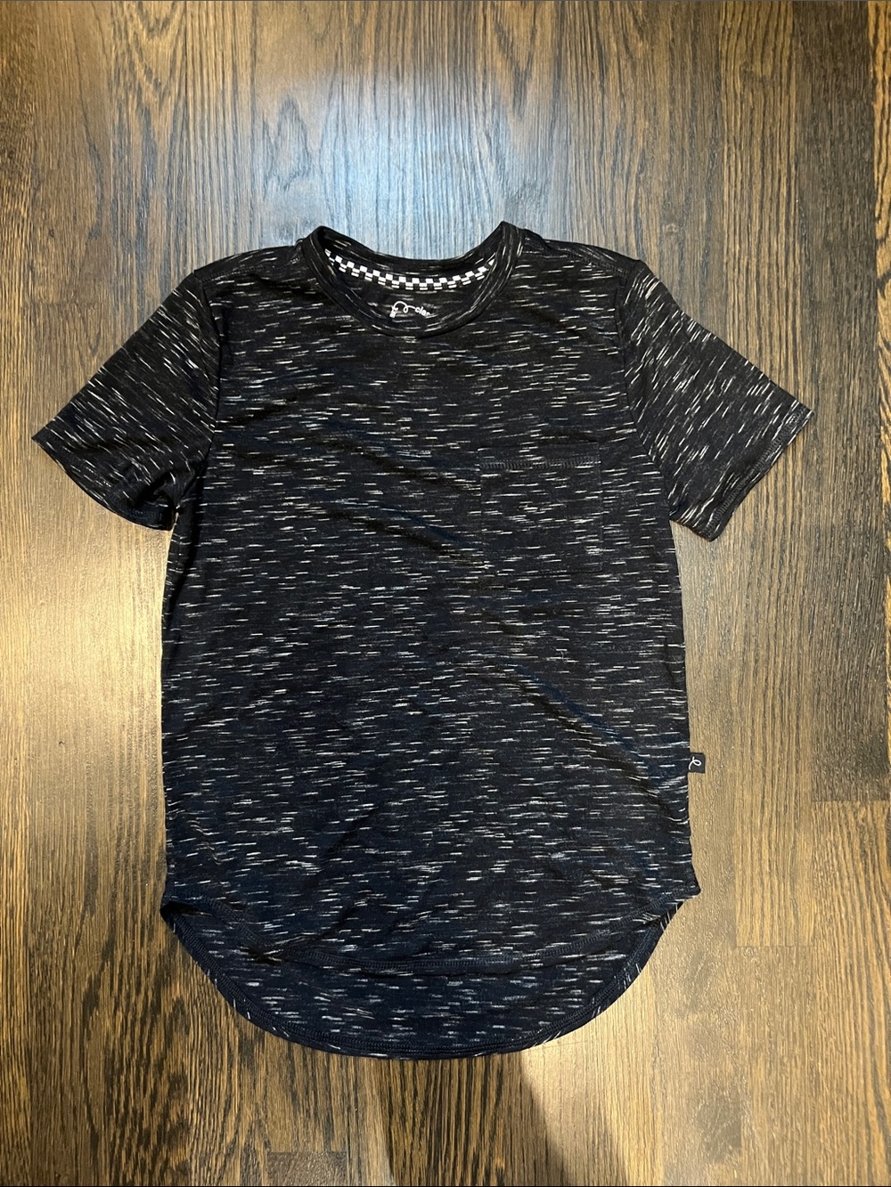 Youth Black Space-Dye Crew Neck Shirt | Short Sleeved T-Shirt |Youth Medium 8-10